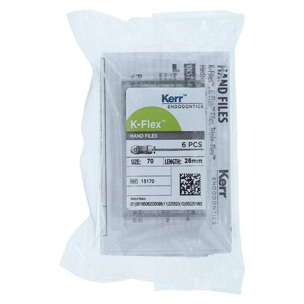 K-Flex Files Hand Flex File 25 mm Size 70 Stainless Steel Green 6/Pk
