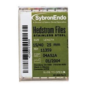 Hedstrom Files 30 mm Size 20 Stainless Steel / Plastic Handle Yellow 6/Pk