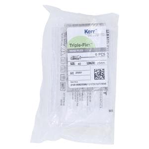 Triple Flex Files Hand Flex File 25 mm Size 40 Stainless Steel Black 6/Pk