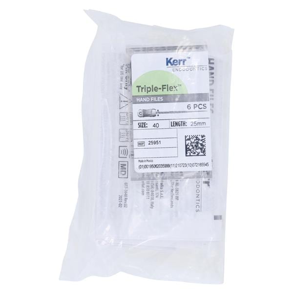 Triple Flex Files Hand Flex File 25 mm Size 40 Stainless Steel Black 6/Pk