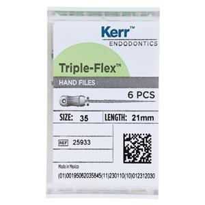 Triple Flex Files Hand Flex File 21 mm Size 35 Stainless Steel Green 6/Pk