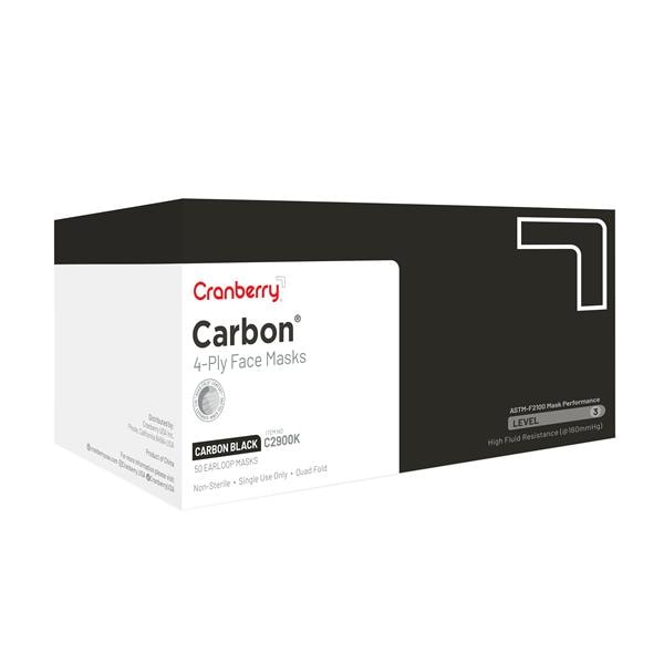 Carbone Masque Bande auriculaire ASTM niveau 3 Noir 50/boîte