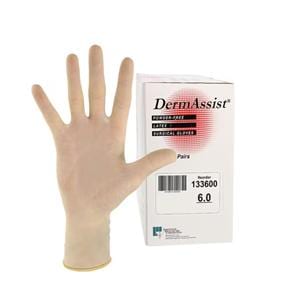DermAssist Latex Surgical Gloves 6 Natural 50/Bx
