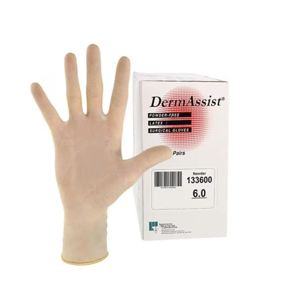 DermAssist Latex Surgical Gloves 6 Natural 50/Bx