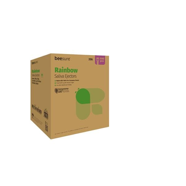 BeeSure Rainbow Pompes à salive Assortis 500/boîte