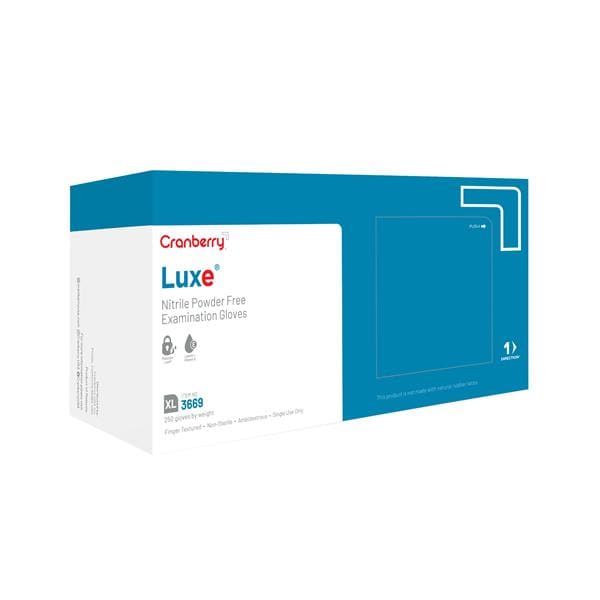 Luxe Exam Gloves X-Large Azure Blue Non-Sterile