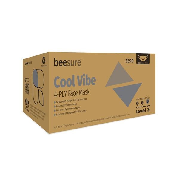 BeeSure Vibe Masque Bande auriculaire Antibuée ASTM niveau 3 Gris  50/boîte