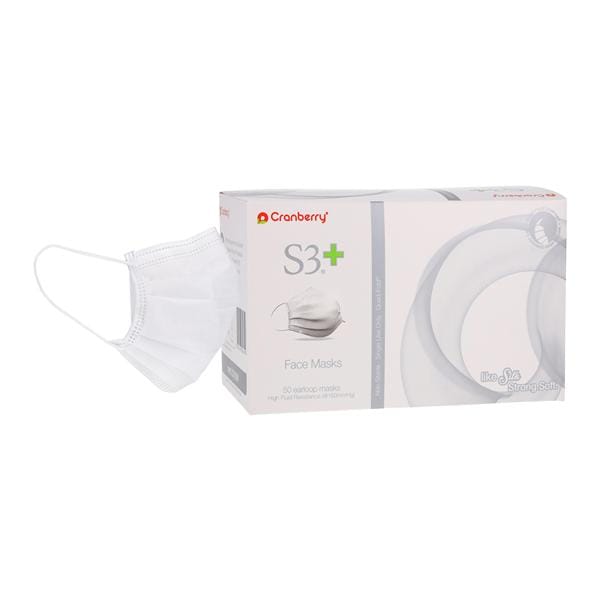 S3+ Masque ASTM niveau 3 Blanc Jetable Sans latex de caoutchouc naturel 50/boîte