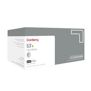 S3+ Earloop Face Mask ASTM Level 3 Black 50/Bx, 8 BX/CA