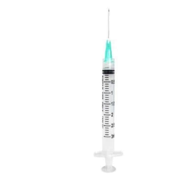 Luer Lock Syringe/Needle 25gx1" 3mL _ Low Dead Space 100/Bx, 8 BX/CA