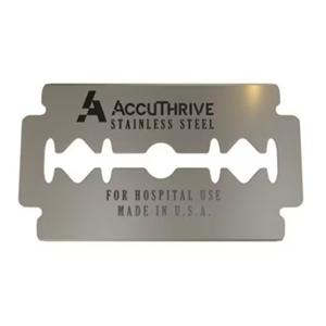 AccuThrive Stainless Steel Double Edge Prep Blade 0.004" Non-Sterile 100/Bx