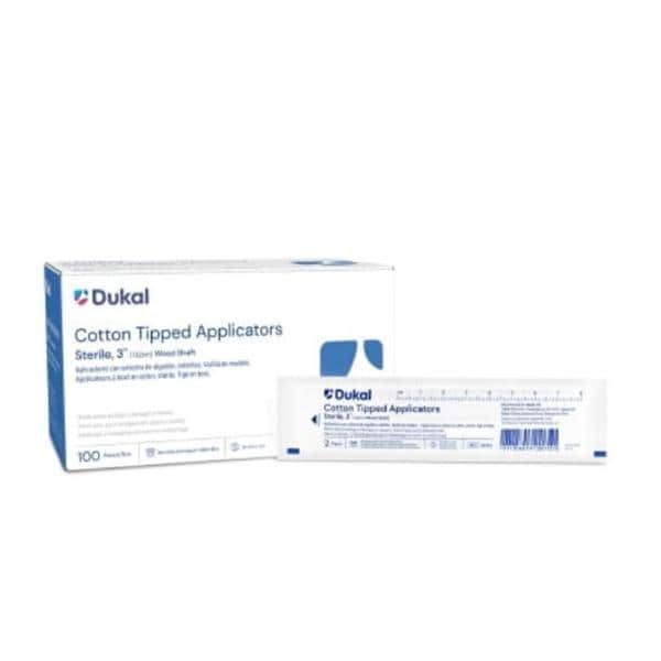 Cotton Tipped Applicator 3 in Wood Shaft Sterile 200/Bx, 1 BX/CA