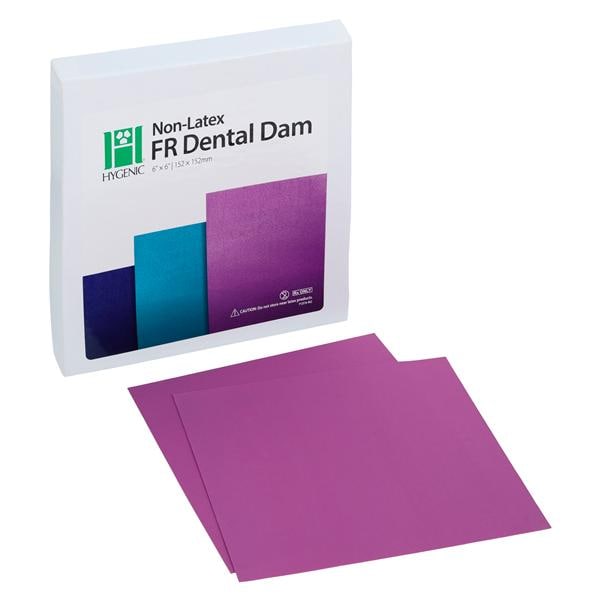 Hygenic Latex-Free Dental Dam 6 in x 6 in Medium Gauge Purple 30/Pk