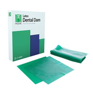 Latex Dental Dam 6 in x 6 in Medium Gauge Green 36/Bx