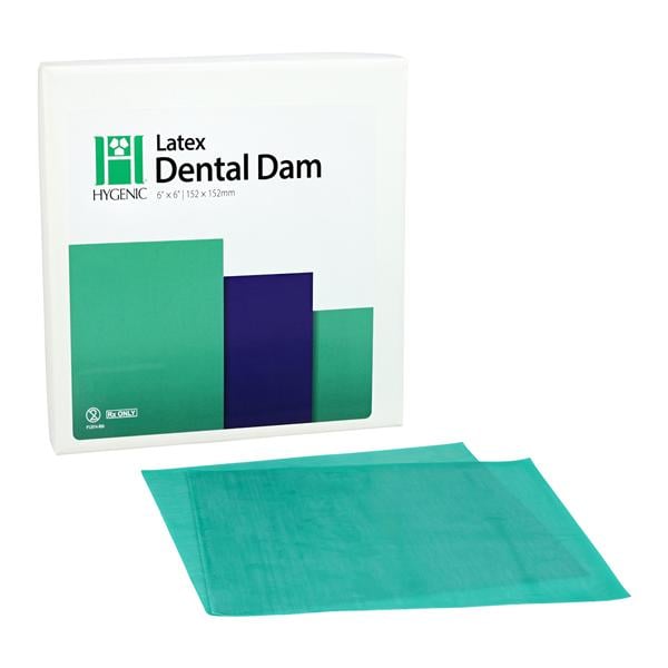 Latex Dental Dam 6 in x 6 in Heavy Gauge Green 36/Bx
