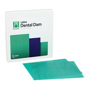 Latex Dental Dam 5 in x 5 in Medium Gauge Green 36/Bx