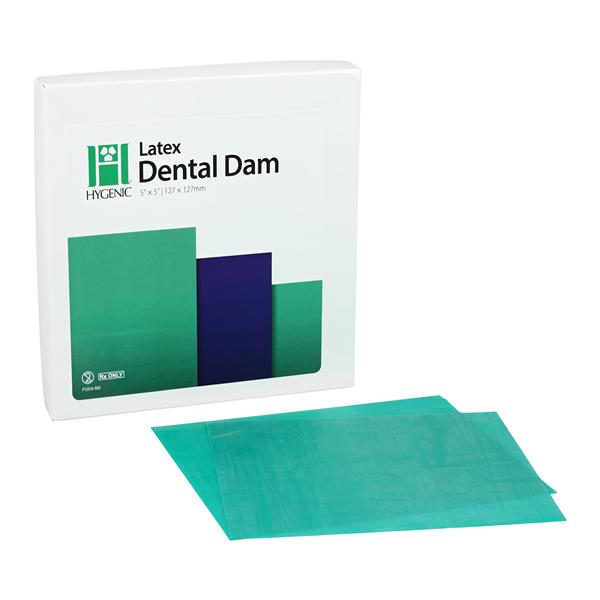 Latex Dental Dam 5 in x 5 in Medium Gauge Green 36/Bx