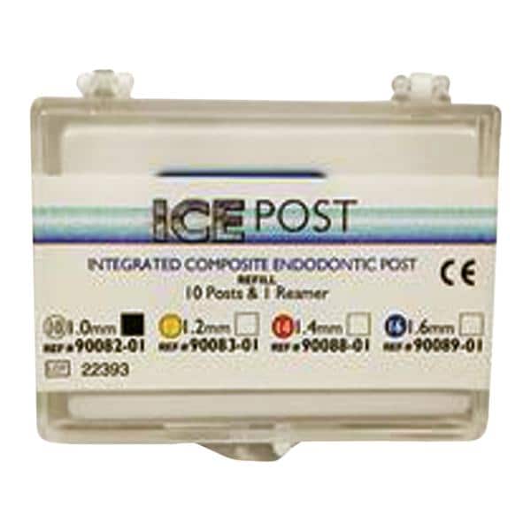 ICE Post Fibre de verre zircone Pivots Recharge 1 mm Blanc 10/paquet