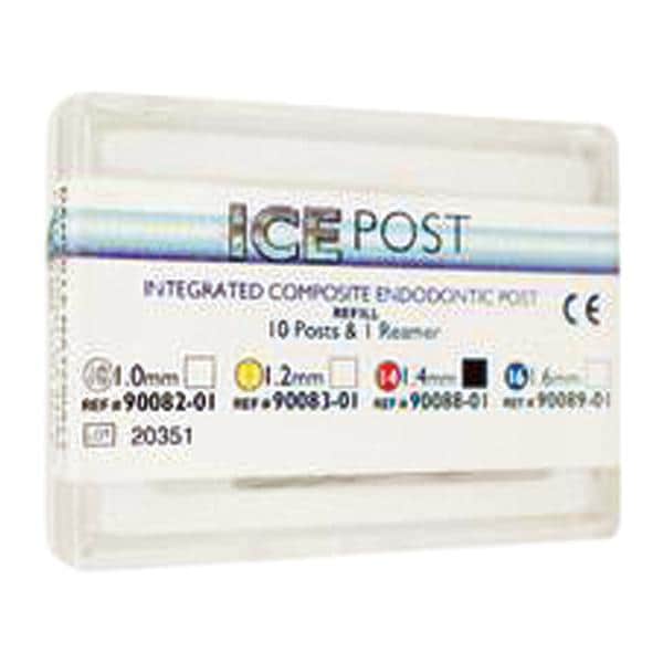 ICE Post Fibre de verre zircone Pivots Recharge 1,4 mm Rouge 10/paquet