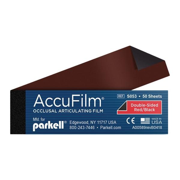 AccuFilm II Articulating Film 2Sd 3 1/2x7/8" Bklt Blk/Rd 50 Strps/Bk 5Bks/Bx