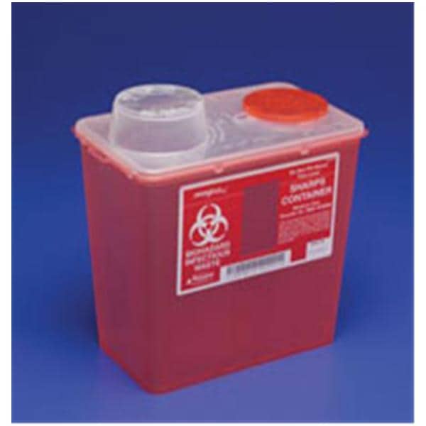 Contenant Objets tranchants 2 gal Fermeture papillon Rouge/Transp. Ch.