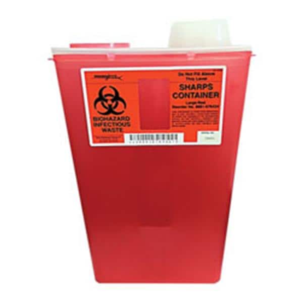 Contenant Objets tranchants 14 pte 1 pièce/grand Rouge/Transp. Ch.