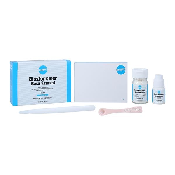 GlasIonomer Ciment de base Jaune Trousse d intro 15 g 8 mL Ch.