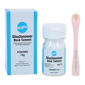 GlasIonomer Ciment de base Poudre Blanc Recharge 15 g Bouteille
