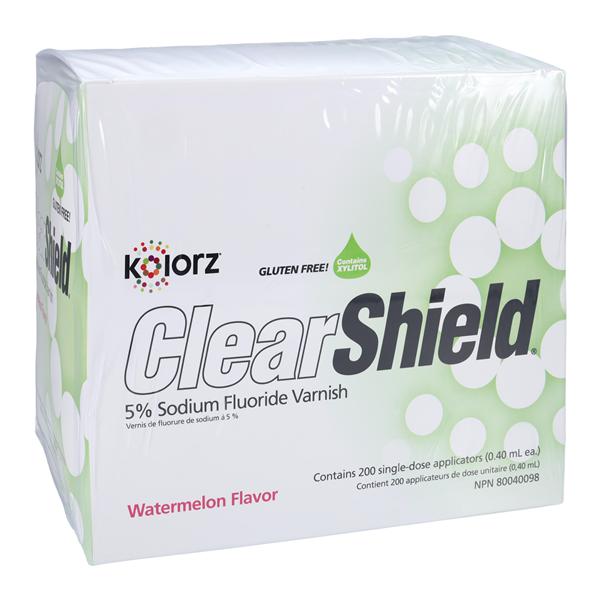 Kolorz ClearShield Fluoride Bulk Pack 5% NaF 0.4 mL Watermelon 200/Bx