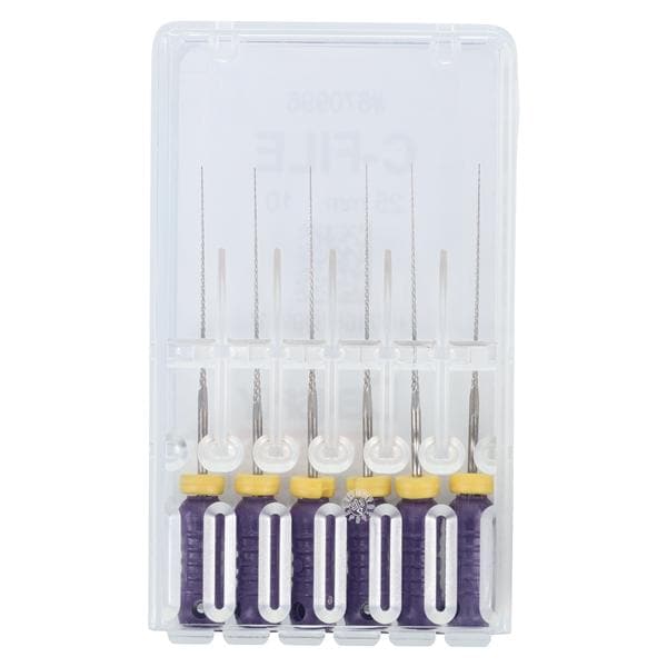 C-Files Hand File Size 10 Purple 25 mm Stainless Steel 6/Pk