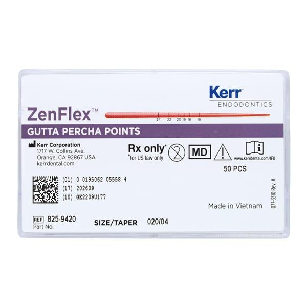 ZenFlex Gutta Percha Points Size 20 Yellow 50/Pk