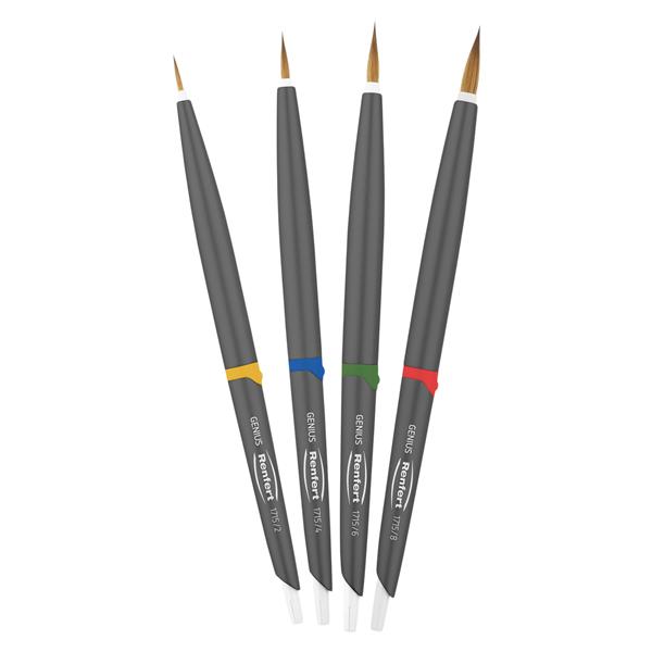 Genius Ceramist Brush Natural Bristle Set Assorted 4/Pk