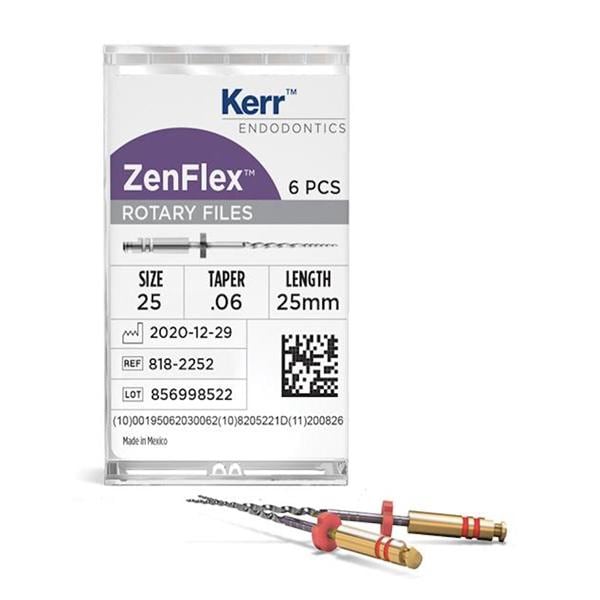 ZenFlex Shaping File 25 mm Size 20 Nickel Titanium .04 6/Pk