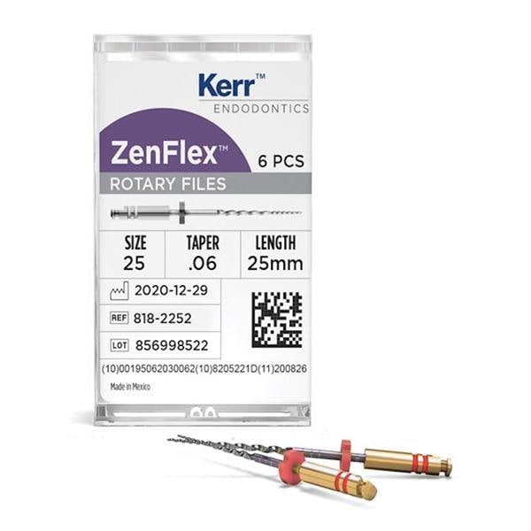 ZenFlex Shaping File 25 mm Size 25 Nickel Titanium .04 6/Pk