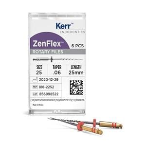 ZenFlex Shaping File 25 mm Size 20-45 Nickel Titanium .06 6/Pk