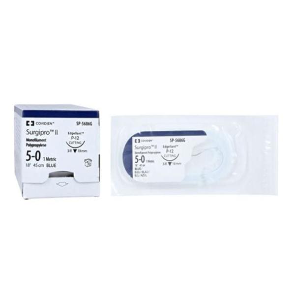 Surgipro II Suture 5-0 18" Polypropylene Monofilament P-12 Blue 12/Ca