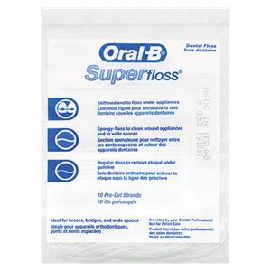 Super Floss Soie dentaire Paquet d essai 10/paquet Ordinaire Ch.