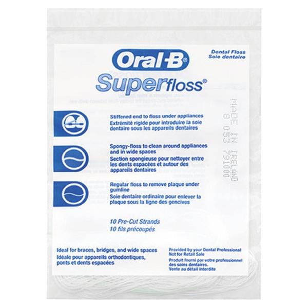Super Floss Soie dentaire Paquet d essai 10/paquet Ordinaire Ch.