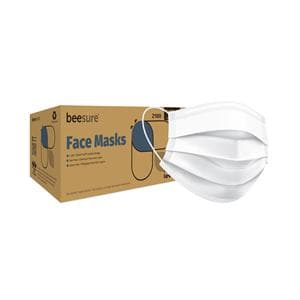 BeeSure Masque Bande auriculaire ASTM niveau 2 Blanc Sans latex 50/boîte
