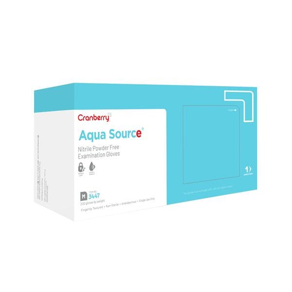 Aqua Source Exam Gloves Medium Aqua Non-Sterile