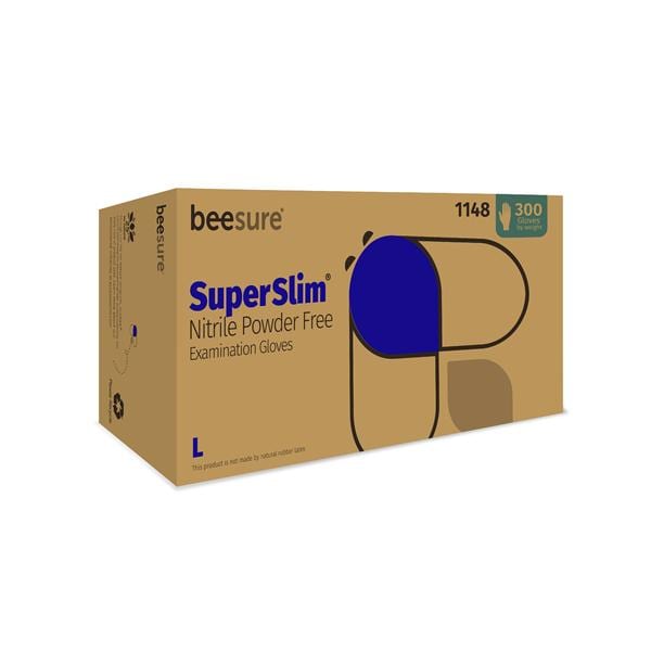 BeeSure SuperSlim Nitrile Gants Grand Non stérile Bleu minuit 300/boîte