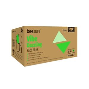 BeeSure Vibe Masque Bande auriculaire ASTM niveau 3 Vert Sans latex 50/boîte