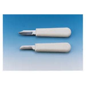Couteau Laboratoire 6A Manche en plastique Acier au carbone Blanc Ch.