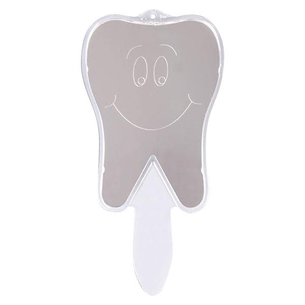 Hand Mirror Smile Tooth Acrylic 10 in Tooth Shaped Ea