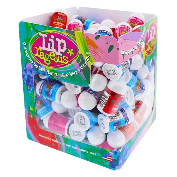 Lip Rageous Lip Balm Mini Assorted Cube Container 100/Bx