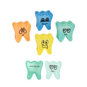 Tooth Saver Non-Imprinted Funny Face Tooth Shaped Plastic Assorted 48/Pk