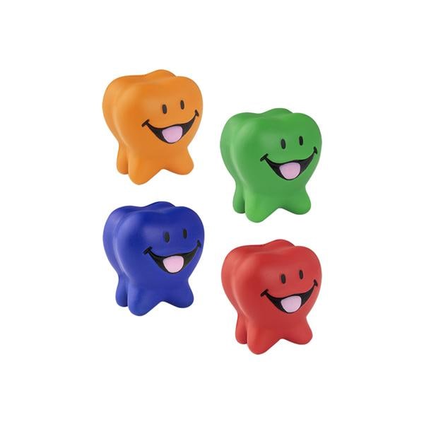 Stress Relief Balls Tooth Shaped Assorted 1.75 in x 1.75 in 24/Pk