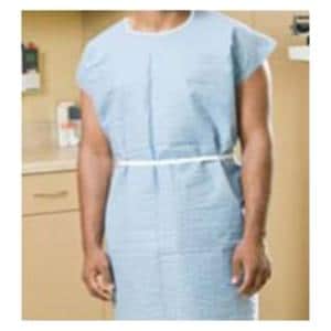 Exam Gown 36 in x 45 in Blue X-Large Disposable 25/Ca