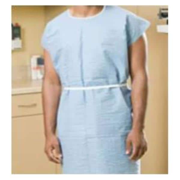 Exam Gown 36 in x 45 in Blue X-Large Disposable 25/Ca