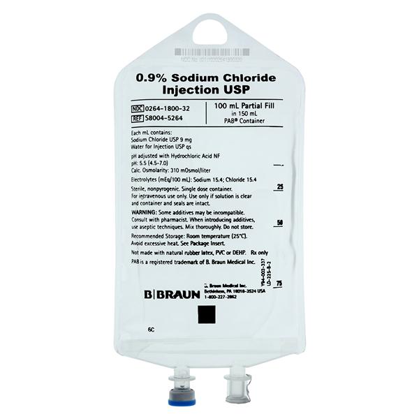 Chlorure sodium 0.9% Inj USP Ch., 64 EA/CA
